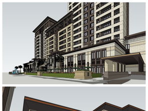 新中式新古典高層住宅底商沿街商業(yè)建筑模型設計圖下載指南